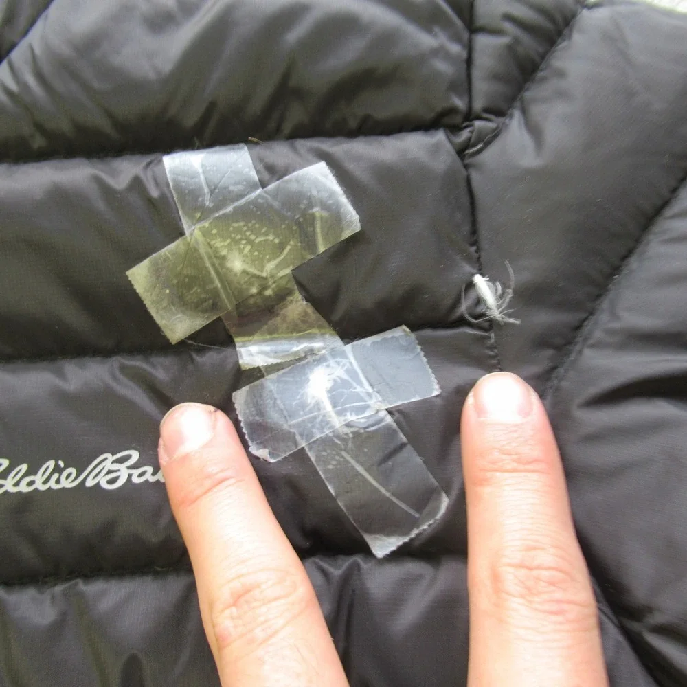 Eddie Bauer‎ Down Jacket Kids Medium Gray Black Reversible Puffer Cirruslite